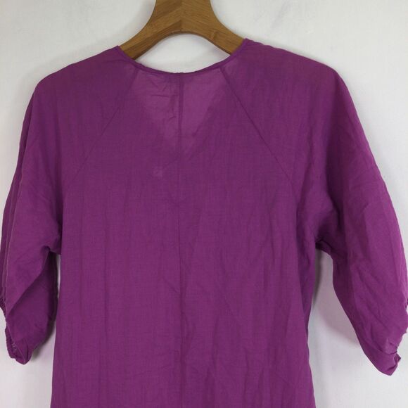 Calme by Johnny Was Womens V-Neck Buttoned Raglan Slip Dress Purple Size XS NWT - Picture 14 of 16